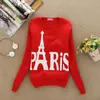 High quality! women Cartoon star Paris Eiffel Tower casual hoodies sweatshirt Couple Baseball free shipping DF-022