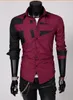 Nowy Męskie Moda Bawełna Designer Cross Line Split Staw Slim Fit Dress Man Shirts Topy Western Casual 5 Kolor M-3XL C01