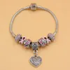 Free Shipping New Arrival Newest Breast Cancer Awareness Jewelry European Charm Heart Charm Bracelets Pink Ribbon Cancer Bracelet Jewelry