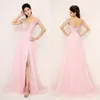 2016 Abendkleider Schulterfrei Rosa Perlenfalten Neues rückenfreies Abendkleid Abendkleider Heimkehr Chiffon