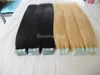 Lummy Cheveux indiens 14 "-24" Remy Seamless Skin Trape Tape Indien Ramette Extensions de cheveux humains 100g 40pcs