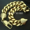 B147 18ct yellow gold GF curb rings link chain solid mens womens bracelet bangle jewelry