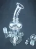 Transparent recycler glass hookah, carta oil rig pipe, 14mm joint, factory direct sales, welcome to order