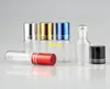 50PCS / OT Gratis frakt 5ml Clear Glass Essential Oil Roller Flaskor med rostfritt stål rullbollar 5cc parfymer rullar på flaskor 5 färger