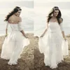 Vestidos de noiva de praia de laço de verão Vestidos vintage boémio nupcial strapless boho vestidos de noivas plus tamanho Vestido vintage com mangas curtas