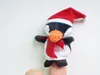 100 pçs / lote DHL Frete Grátis 7 cm Mini tamanho Feliz Natal Fantoche de Dedo Papai Noel Boneco de Neve Urso de Pelúcia brinquedos