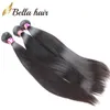 BellaHair®8A Soft Smooth Mongolian Virgin Hair 3Bundles Remy Weaves Natural Black Color Unprocessed DHL