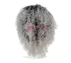 Micro Braid Wig African American Flätade peruker Kinky Curly Style Ombre Gray Färg 18inch Syntetisk Wig Flätade Syntetiska Paryker För Svarta Kvinnor