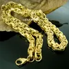70 cm, 55cm Cool aço inoxidável de aço inoxidável tone de ouro bizantino cadeia N295