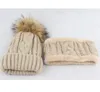 어린이 아이 겨울 모자 스카프 세트 너구리 모피 공 모자 pom pom beanies 아기 소녀 따뜻한 양털 모자 스카프 세트