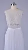 2017 Nieuwe aankomst Elie Saab Elegant Runway White naakt tule schep tank borduurwerk lange riem avond formele prom -jurk Dh69 dhyz 6095087