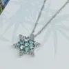 Gratis frakt Luxury hängsmycke smycken brud halsband charm snöflinga kristall silver pläterad halsband för damer vid bröllopet
