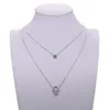 100% 925 prata esterlina fábrica atacado dupla camada gargantilha feminina bisel cz diamante micropave hamsa mão colar de prata