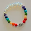 SN0215 NaturalCrystal 7 Chakra Opal Buddha Energy Power arc-en-ciel Bracelet Yoga reiki méditation protection transformation créativité