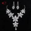 Crystal bruids sieraden bruiloft accessoires sets twee stukken zilveren kleur in voorraad strass trouwjurk ketting oorbellen 2015