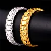 18K Gold Bracelet Men Jewelry Rock Style Platinum Plated 19cm 12MM Thick Chain Link Bracelet Whole256f