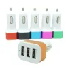 Partihandel 50st / Lot Universal 4.1a 12v 3 USB Port Travel Car Charger Adapter för iPhone 5 S 6 Samsung S4 S5 Not 4 Smart mobiltelefon