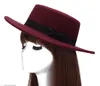 Groothandel-mode chapeau femme vintage modieuze zwarte top vilt fedora hoed vrouwen en mannen sombrero bowler hoeden Nieuwjaar geschenk 57cmm