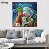 Colorful Astratti Uccelli Modernismo Pittura ad olio Stampato su tela Murale Art Home Decor per Hotel Cafe Bar Office Wall Art