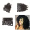 3a,3b,3c clipe em extensões de cabelo brasileiro crespo encaracolado cabelo humano trama extensões de cabelo natural preto 7pcs 120g/lote G-EASY freeship