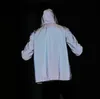 Män jacka casual hiphop windbreaker 3m reflekterande jacka män sport coat hooded fluorescerande kläder