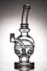 Vidro Grosso Crânio Bongs Fab Egg Recycler Oil Rigs vidro da tubulação de água Cachimbos Caliane 2 Função Bong 14 milímetros Joint