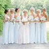 Billiga Högkvalitativa Bridmaids Klänningar En Linje Sweetheart Neck Spaghetti Straps Bridesmaid Long Dress Beach Garden Wedding Party Formella klänningar