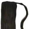 wrap around clip in pony tails human hair 1b remy long hair straight ponytail hairpiece 100% human hair horse tail