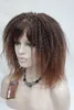 free shipping charming beautiful new Hot selL Afro Kinky Curly Medium Length red mix Wig with Bangs Senegal Havana style