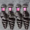 Najlepiej sprzedający się 9a Natural Black Color Hair Extension 4 sztuk / partia 10-24 cal Falisty Brazylijski Ludzki Włosy Luźna Fala Darmowa Wysyłka