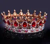 Koninklijke luxe kroon bruids tiara's kristallen bruiloft kroonprinses grote vol luxe kroonhoofdband haaraccessoires partij bruiloft T204C