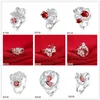 Mixed style burst models fashion red gemstone 925 silver plate ring EMGR6,Serpentine dragonfly plated sterling silver ring 10 pieces a lot