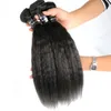 Brezilyalı Saç Paketler Virgin İnsan Saç Kinky Düz Atkı Örgüleri 8-34 inç Işlenmemiş Perulu Hint Moğol Vizon Saç Uzantıları