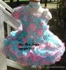 40% Cute Girl's Cupcake Pagewake Suknie Ball Suknia Koronki Kwiat Girl Sukienki Ręcznie Made Flowers Koraliki Kryształy Kryształy Toddler Dress