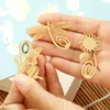 Bookmarks d'or de faveur de mariage Feather Olive Ginkgo Dragonfly Monkey Metal Chinese Style Creative Bookmarks4705309