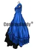 Rievocazione gotica rinascimentale abito da ballo abito blu costume cosplay