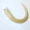 Double Side Tap Hair Extension 100% Natural Hair Skin Weft Weft 16-24 "# 60 Platinm Blonde Color