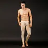 Sous-vêtements pour hommes Vêtements de nuit pour hommes Vente en gros-Hommes Voir à travers la maille Low Rise Long johns Pantalons thermiques Sous-vêtements Pantalons S / M / L