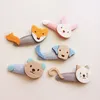 New Girls Fashion BB Barrettes 30pcs / lot Cartoon Animals Shape Kid s clips Tela de fieltro Fox Cat Dog Bear Rabbit Head Design