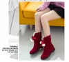 Dameslaarzen Sneeuw Warm Winter Laarzen Botas Lace Up Mujer Bont Enkellaarzen Dames Winterschoenen Zwart