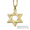 14K Gold Plated Classic Star of David Pendant Necklace 3mm 24 Inch men Miami Cuban Chain Necklace2980