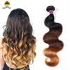 Venda de folga de 2016 3 PCs ombre cabelos não processados ​​ondas corporais brasileiras peruvianas indianas malaias Extensões de cabelo humano