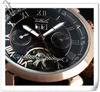 ラグジュアリージャラガルローズゴールデン多機能ツアービヨン自動機械学者腕時計レザー腕時計日24時間自動腕時計