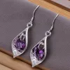 Pendientes plateados de plata esterlina con piedras preciosas de alto grado para mujer, estilo mixto EME25, moda al por mayor, placa de plata 925, pendientes colgantes de araña