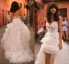Spoghetti spódnica bez pleców Plus Elegancka ogród Country Country Toddler Bridal Surs Liz Martinez Beach Suknie ślubne z 3D F3091440