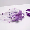 Feather Fascinator Hair Accessories Bridal Birdcage Veil Hat Wedding Hats And Fascinators Cheap Feminino Cabelo 4 Colors