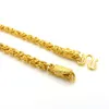 Accessori da uomo con collana a catena piena in oro giallo massiccio 24k stile Hip Hop