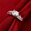 Hot sale Full Diamond fashion round 925 silver Ring STPR057D brand new white gemstone sterling silver plated finger rings