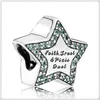 New 925 Sterling Silver Tinker Bell Star Charm Bead con Teal Cz Adatto a gioielli in stile europeo Bracciali Collana Pendenti311I