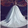 Charmante robe de bal dos nu robes de mariée perlée dentelle florale appliques robes de mariée chérie 2017 sexy magnifique tulle longue robe de mariée